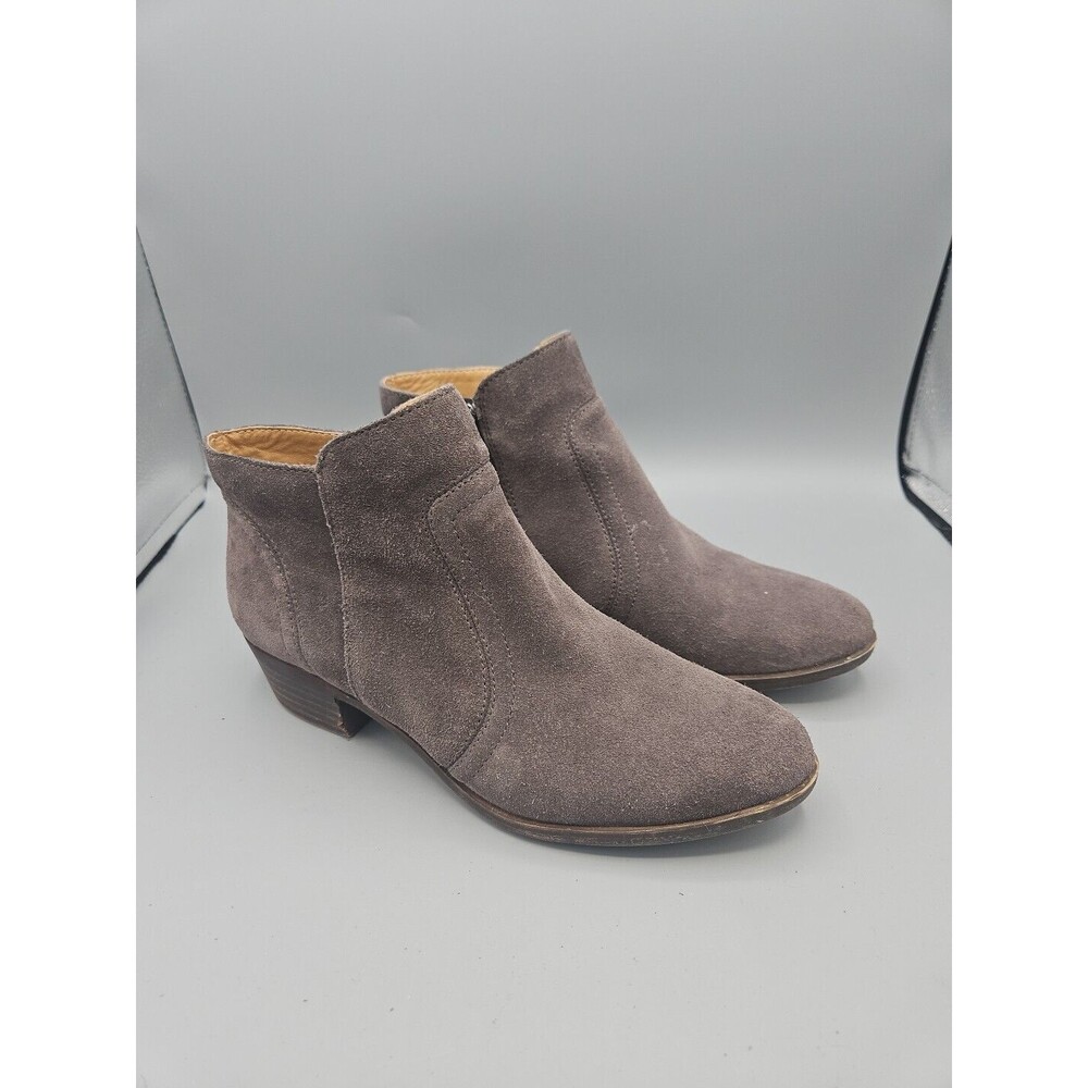 Lucky Brand Brolley Gray Suede Ankle Boots/Booties Side Zip Women Size 8